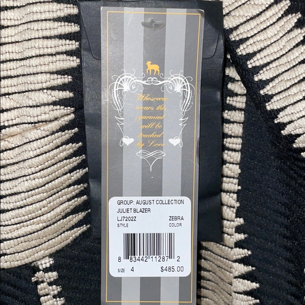 GWEN OWNED! - L.A.M.B. Juliet Zebra Print Blazer - Picture 4 of 12